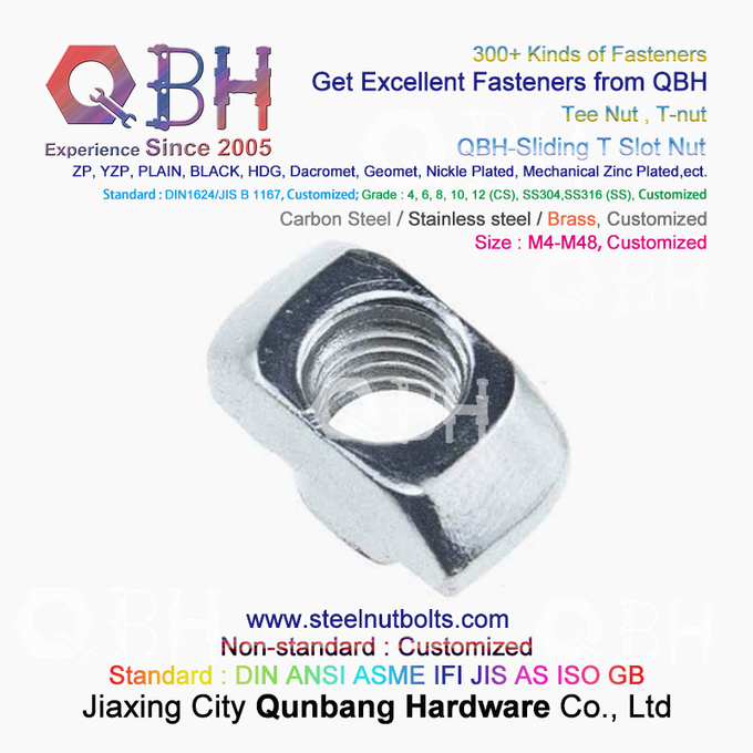 QBH 4040 سلسلة هياكل إطار الألومنيوم الصناعي T نوع المطرقة T- فتحة الجوز انزلاق T- المكسرات 0